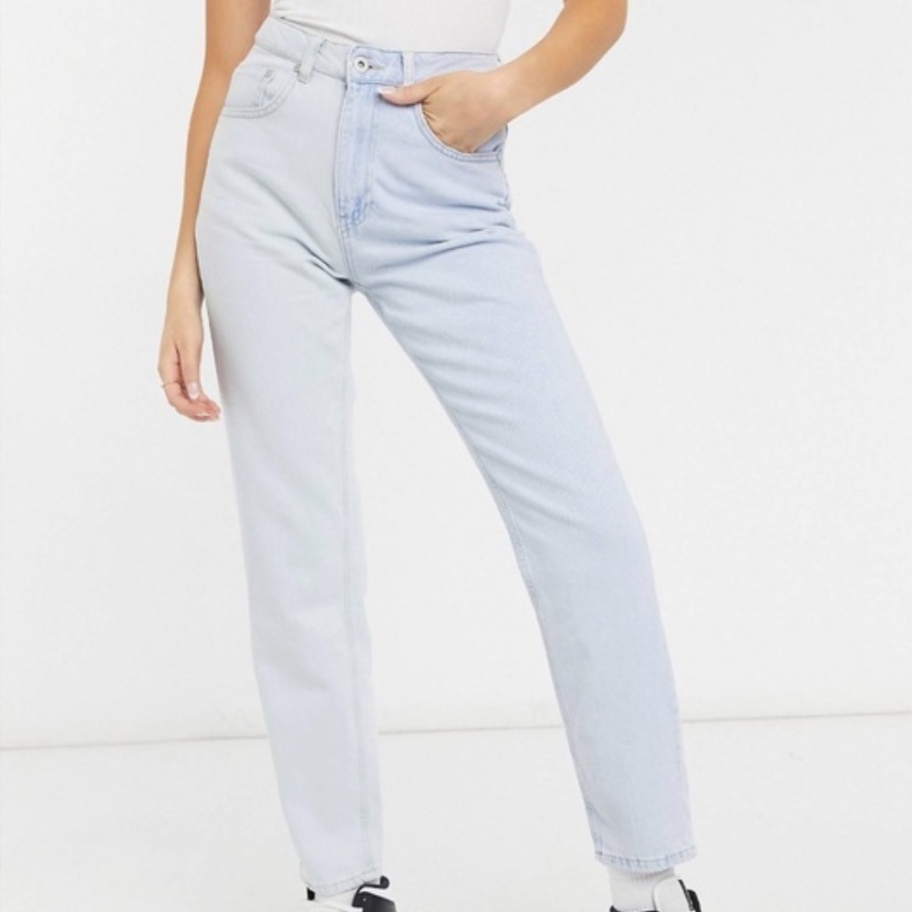 The Ragged Priest Sky Blue High Waist Jeans